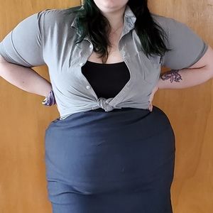 Gray button down men's shirt